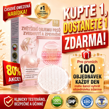 💬HISKIN® Mikroneedlová náplast pro podporu objemu, lifting a pevnost prsou