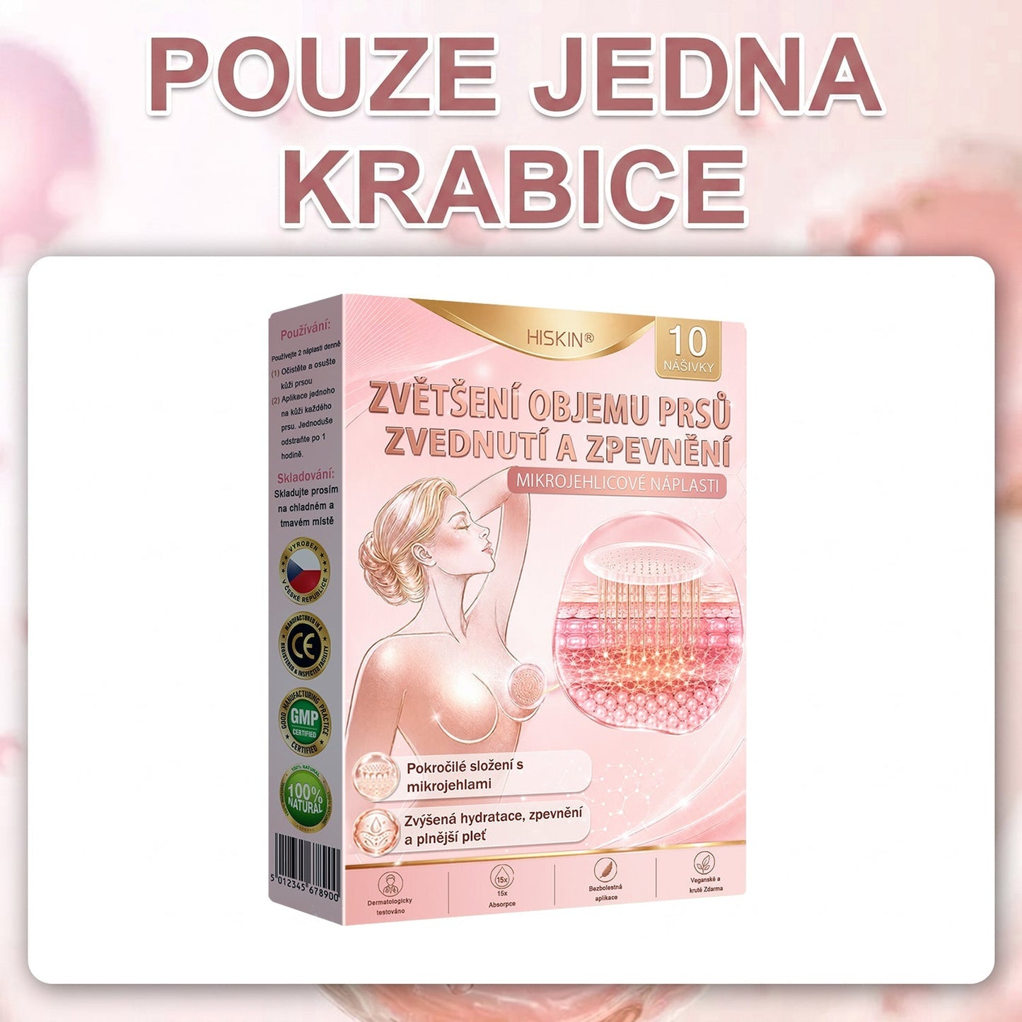 💬HISKIN® Mikroneedlová náplast pro podporu objemu, lifting a pevnost prsou