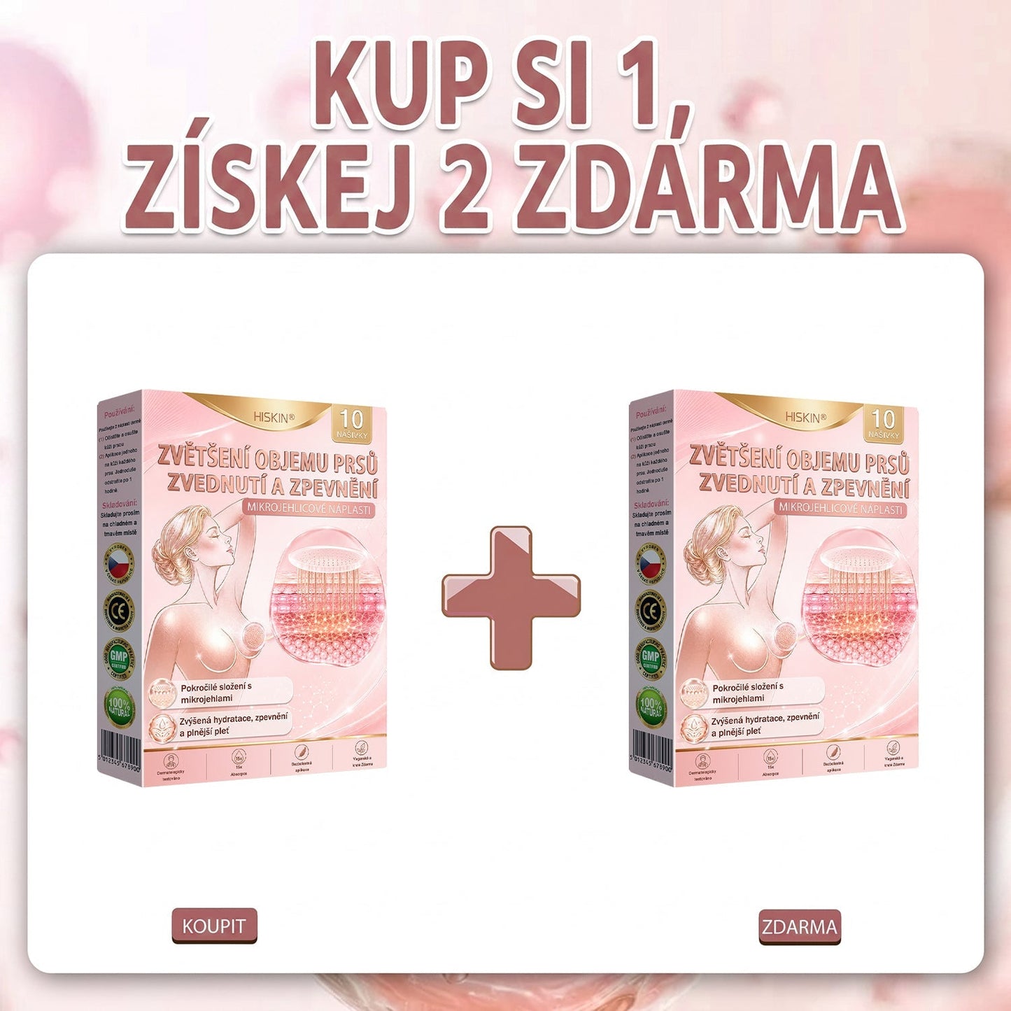💬HISKIN® Mikroneedlová náplast pro podporu objemu, lifting a pevnost prsou